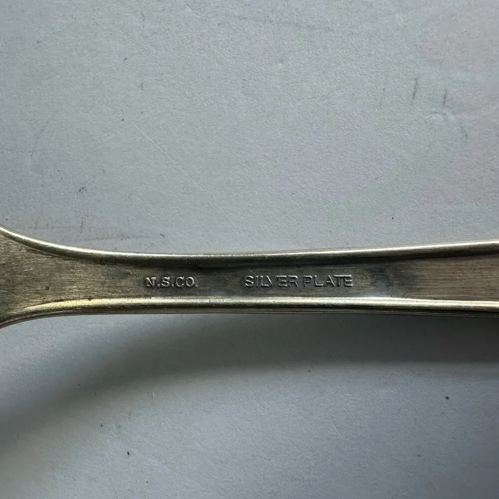 Vtg National Silver Co‎ Silverplate ROSE MARIE Serving Spoon 8.5